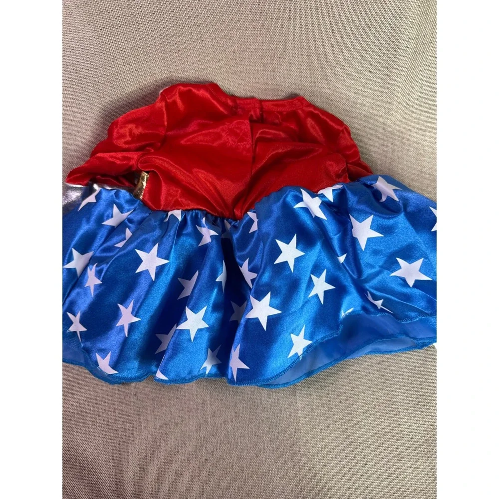 DC Comics Wonder Woman Infant Costume Dress Cape Headband 0-6 Months 3pc Set